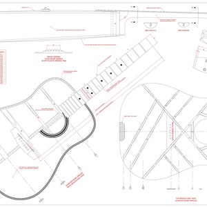 Dreadnought Acoustic Guitar Plans. Self build project.