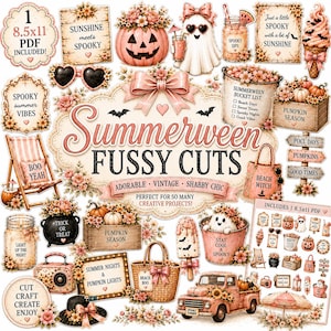 Sommar, Halloween, Fussy Cuts, utskrivbar, sommar, Halloween, ephemera, skräpjournal, scrapbook, shabby chic, clipart, digital nedladdning, Paddington Lane Co.