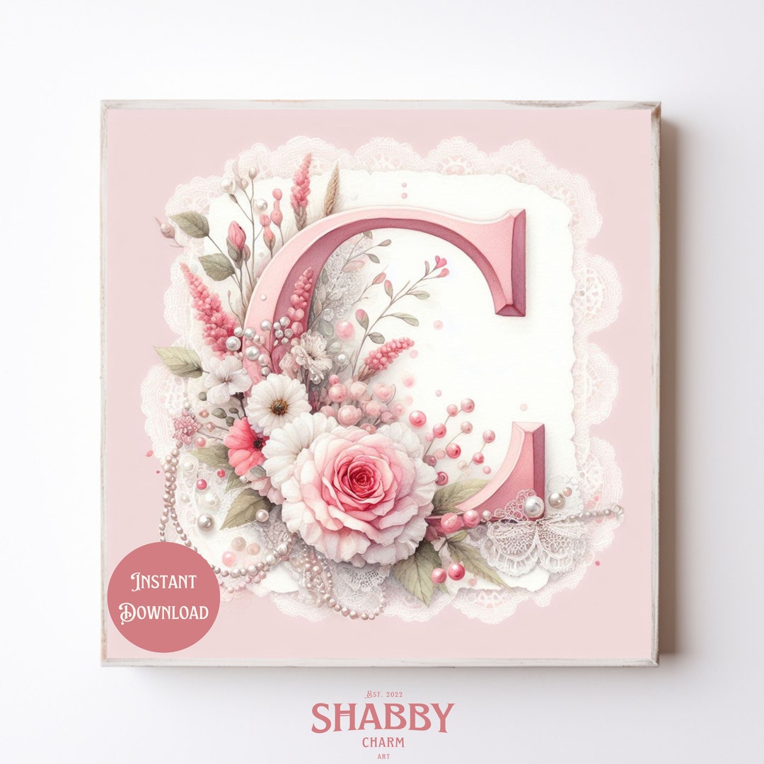 Monogram Wall Art, Monogram Alphabet, Nursery Wall Art, Personalized