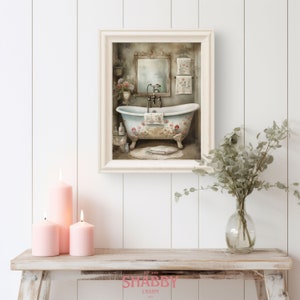Vintage Bathroom Art, Bathroom Sign, Bathroom Wall Art, Bathtub Art ...
