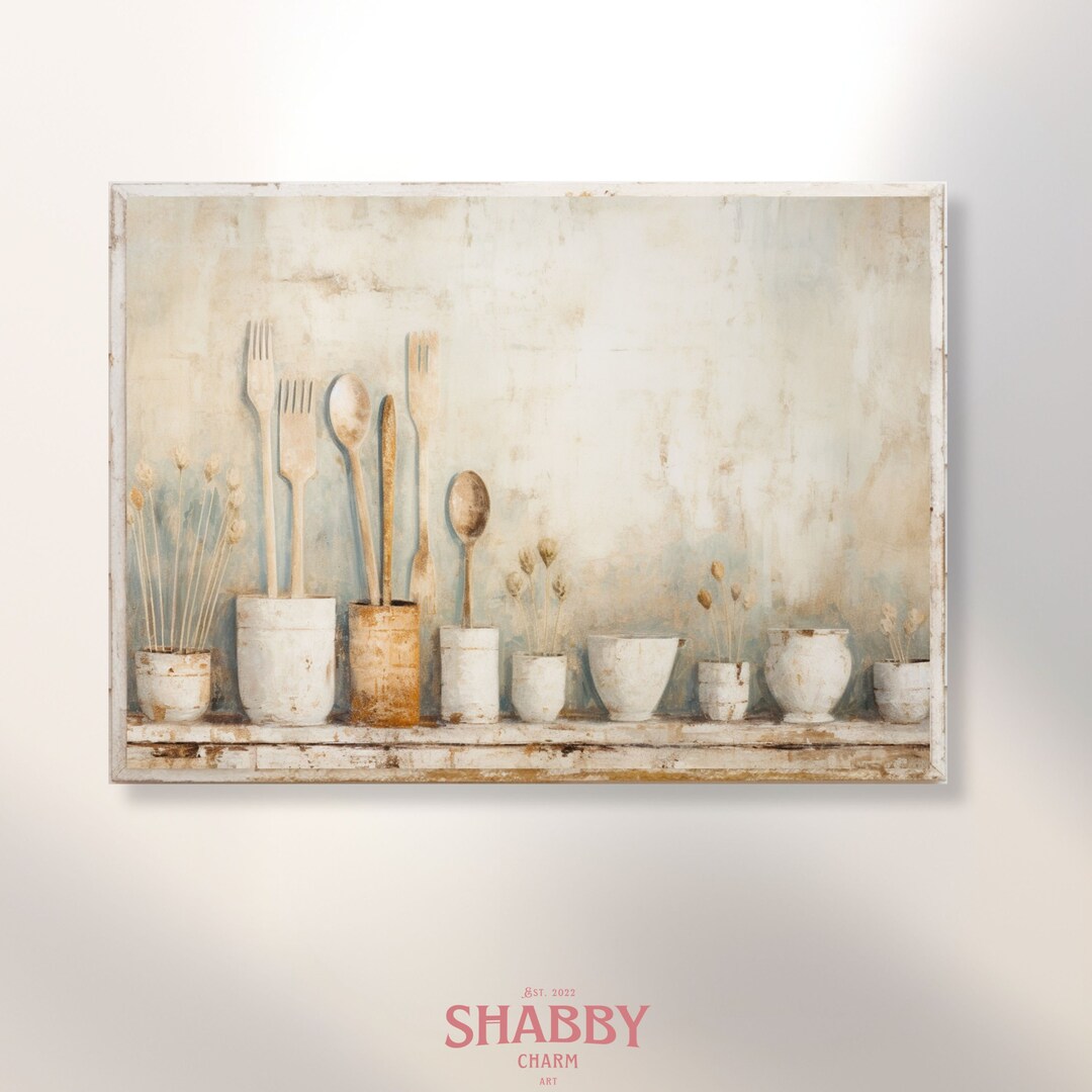 rustic kitchen canvas wall art, vintage kitchen wall... Kitchen Art Print, Vintage Landscape Wall Art Printable, Vintage Print ...