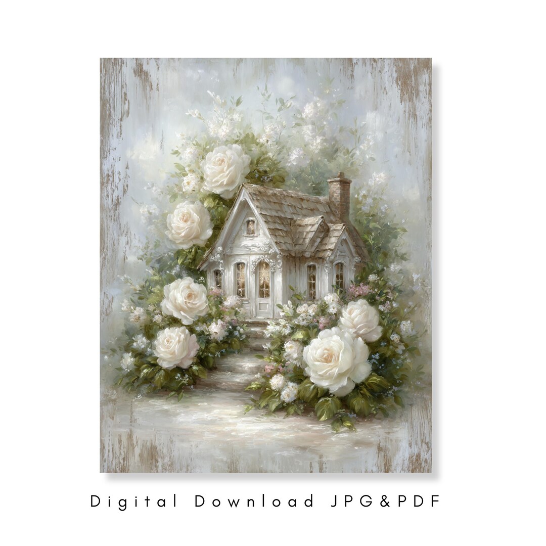 Shabby Chic White Cottage Wood Wall Art Farmhouse Decor Vintage Floral ...