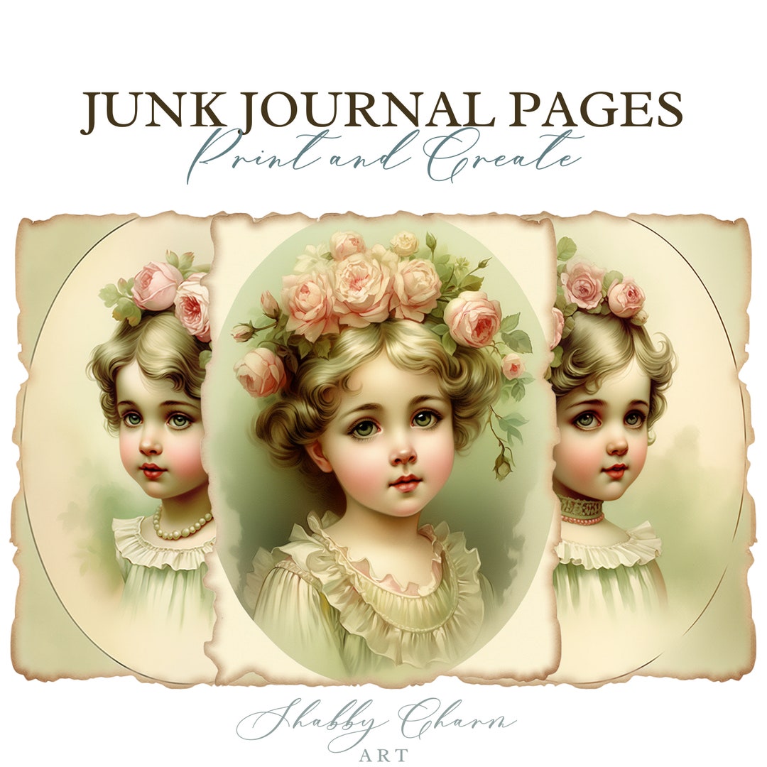 Vintage Little Girl Junk Journal Pages, Junk Journal Digital, Junk ...