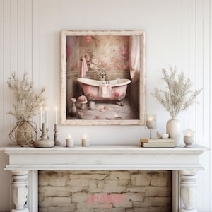 Vintage Bathroom Art, Bathroom Sign, Bathroom Wall Art, Bathtub Art, Bathroom Pictures, Digital ...