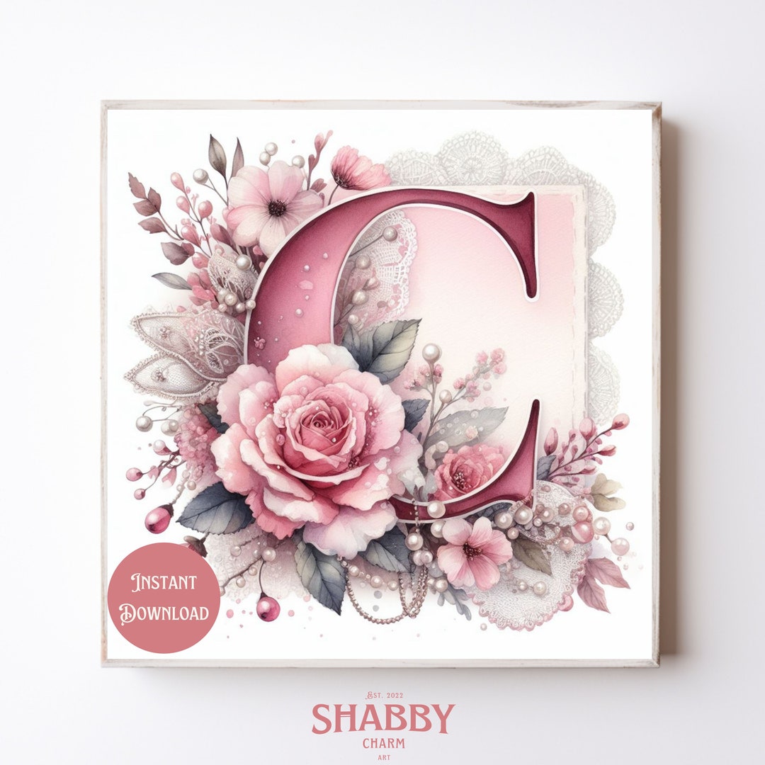 Letter C Wall Decor Letter C Decoration Monogram Wall Art Initial Wall