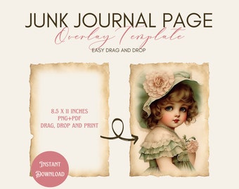 Printable Junk Journal Page Template: Vintage Scrapbooking (Digital Download)
