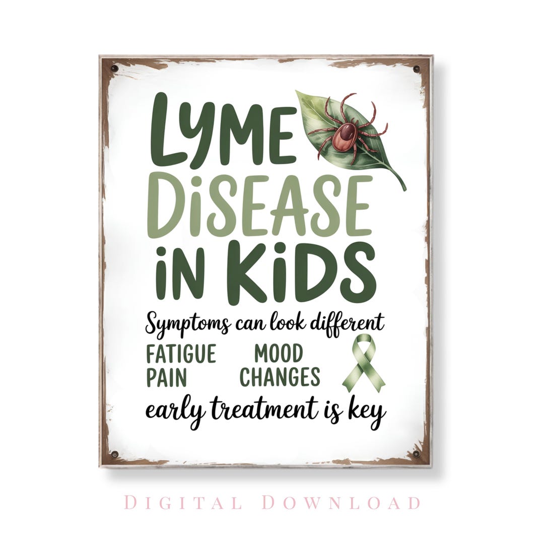 Lyme Disease in Kids Awareness Wall Art Green Ribbon Pediatric Lyme ...