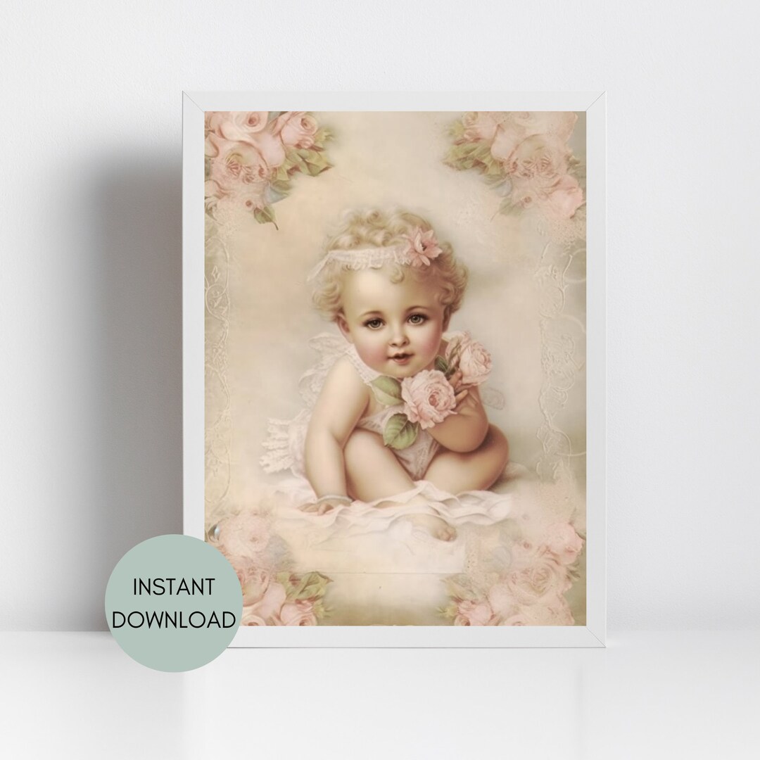 Vintage Baby Instant Digital Download Printable Wall Art High ...