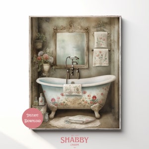 Vintage Bathroom Art, Bathroom Sign, Bathroom Wall Art, Bathtub Art ...