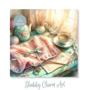 Bundle Shabby Chic Tea Time JPG Bundle fil vintage confortable dentelle Cottagecore Junk Journal Scrapbooking Artisanat haute résolution Téléchargement instantané