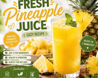 Przepis na świeży sok z ananasa w formacie PDF – łatwy tropikalny napój, zdrowy letni sok