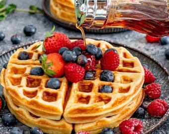 簡単ワッフルレシピ - しっとりふわふわの自家製ワッフル（印刷可能なPDF）