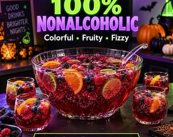 Halloween Punch Recipe PDF, Easy Nonalcoholic Party Drink, Printable Spooky Beverage