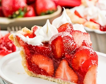 Łatwy przepis na świeże ciasto truskawkowe, przepis rodzinny w stylu vintage – wersja cyfrowa do pobrania