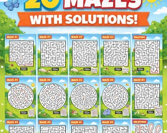 子供向け迷路アクティビティブック – 簡単な迷路20種類と解答（PDFダウンロード）