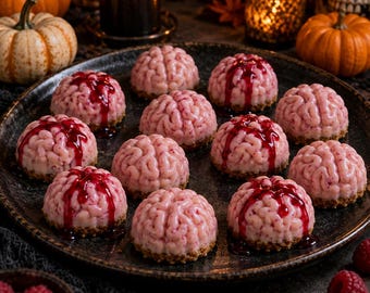 Zombie Brain Cheesecake Bites Recipe PDF, No Bake Halloween Dessert