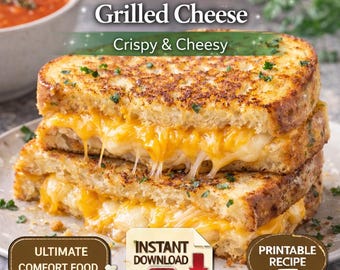 Łatwy przepis na grillowany ser z czosnkowym chlebem – chrupiące, serowe danie rozgrzewające – obiad (plik PDF do druku)