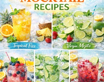 Easy 5 Refreshing Non-Alcoholic Drink Recipes – Sweet & Tangy Summer Beverages (PDF Download)