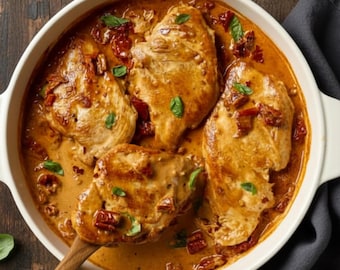 簡単「Marry Me Chicken」レシピ：クリーミーガーリックパルメザンソース（PDFをすぐにダウンロード）