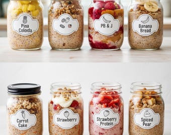 オーバーナイトオーツのレシピ - 素早く簡単な朝食 - デジタルPDFダウンロード