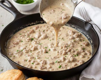 おいしい自家製ソーセージグレービーとビスケットのレシピ - すぐにダウンロード