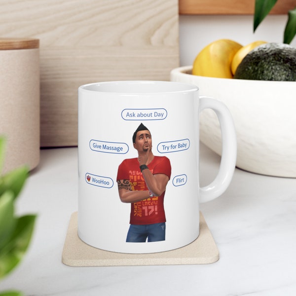 Les Sims Mug - Don Lothario Flirty Woohoo - Sims 4 Cadeau de joueur romantique pour mijoter - 11oz