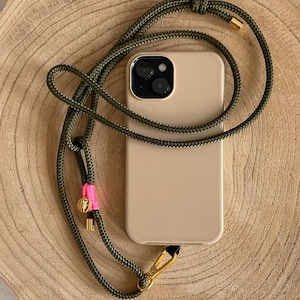 Mobile phone rope with universal attachment - gold-colored details, mobile phone chain, mobile phone cord, removable in various colors for all models