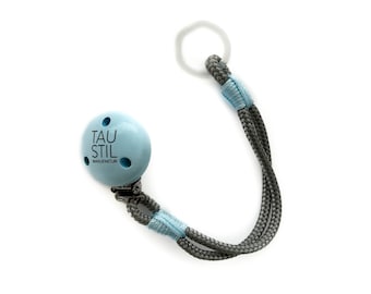 Pacifier rope - pacifier chain - pacifier strap - grey.sky blue