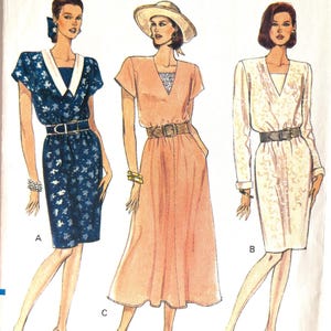 1991 Very Easy Options Vogue 7994 original sewing pattern, misses&#39; dress size 14-16-18 uncut