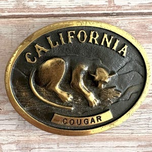 VTG 1983 AMPERSAND BRASS COUGAR BELT BUCKLE LYNNETTE KINKLE KALAMAZOO MI Vtg ampersand brass belt - Gem main image 4