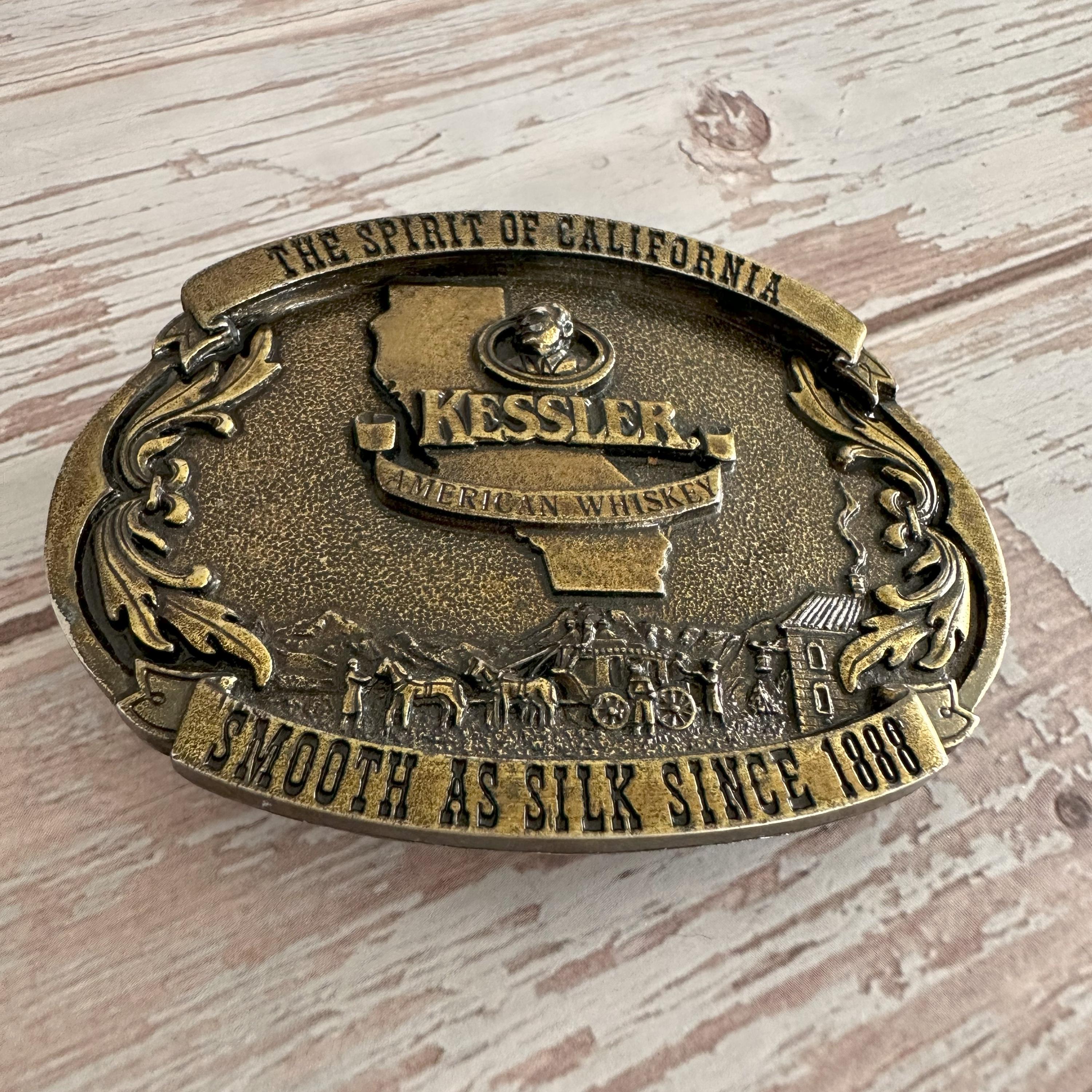 Boucle De Ceinture Vintage Kessler American Whiskey 1993 - Édition Limitée En Laiton - Boîte D'origine