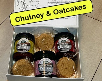 Personalised Scottish Chutney Gift Box, Personal Gift, Food Hamper, Chutney Hamper