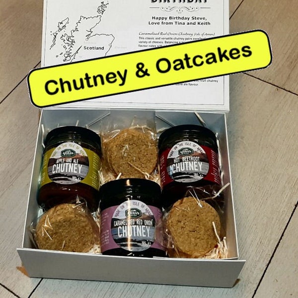 Personalised Scottish Chutney Gift Box, Personal Gift, Food Hamper, Chutney Hamper