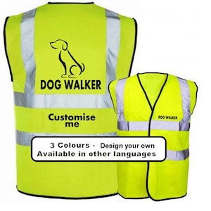 Dog Walking Hi Vis Vest, Dog Hi Vis Vest, Dog Walker Vest, Reflective Vest, Road Safety Hi Vi Vest, Dog Walker Hi Viz