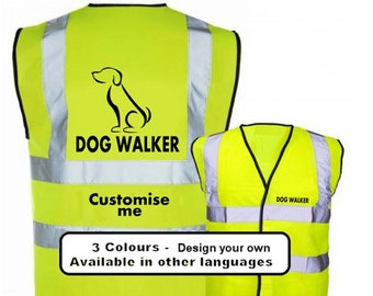 Dog Walking Hi Vis Vest, Dog Hi Vis Vest, Dog Walker Vest, Reflective Vest, Road Safety Hi Vi Vest, Dog Walker Hi Viz