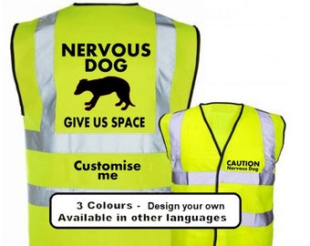 Nervous Dog Hi Vis Vest, Dog Hi Vis Vest, Nervous Dog Vest, Reflective Vest, Road Safety Hi Vis Vest, Nervous Dog Hi Viz, Dog Hi Viz