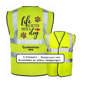 Dog Walking Hi Vis Vest, Dog Walker Hi Vis Vest, Dog Walker Vest, Reflective Dog Walking Vest, Training Dog Reflective Vest, Dog Walker Gift