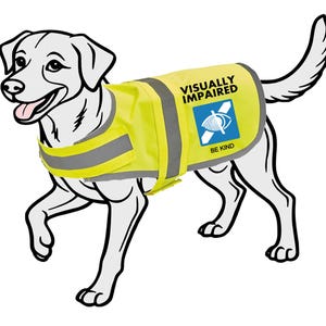 Reflektierende Hundejacke für sehgeschädigte Hunde K9, Sehbeeinträchtigte Hi-Vis Jacke, Teilweise gesichtete Hund K9 Hi-Viz Jacke