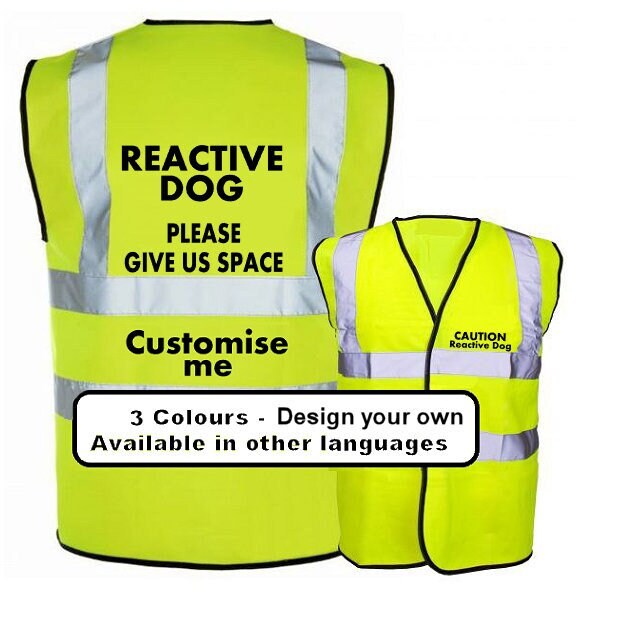 Reactive Dog Jacket Vest Dog Reactive Service Dog Slogan Warning Vest