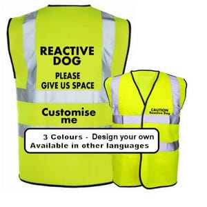 Reactive Dog Hi Vis Vest, Dog Walking Hi Vis Vest, Dog Walker Vest, Reflective Dog Walking Vest, Reactive Dog Reflective Vest, Dog Hi Vis