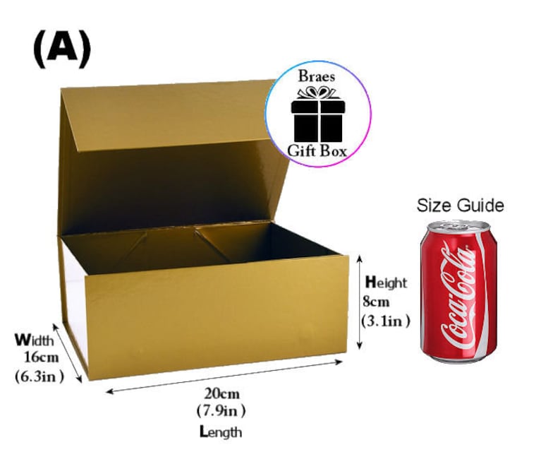 Gold Gift Box, Gold Gift Box, Flat Gift Box, Box