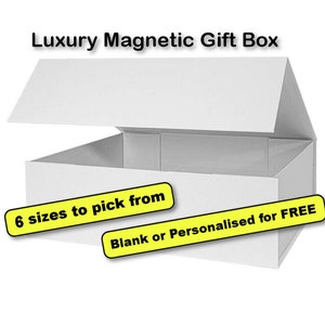 White Magnetic Gift Box available in 6 sizes. White Gift Box, Empty Gift Box, Personalise Gift Box.