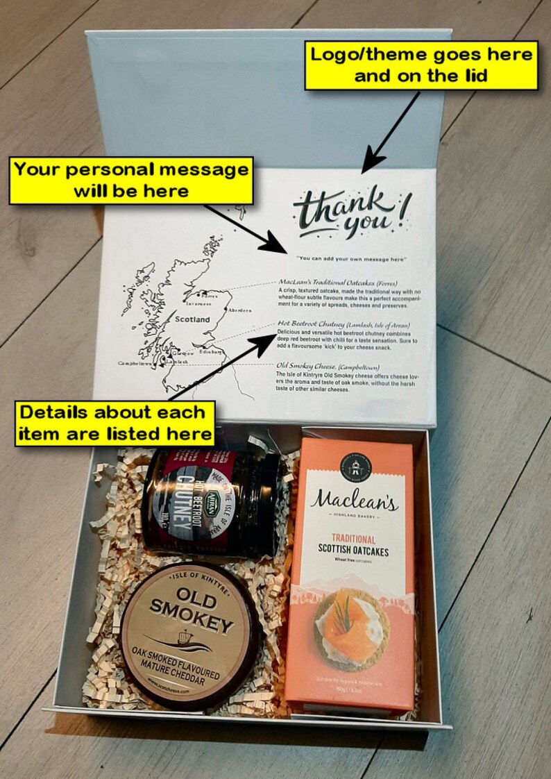 Scottish Cheese Hamper, Cheese Gift Box, Scotland Gift, Personalise