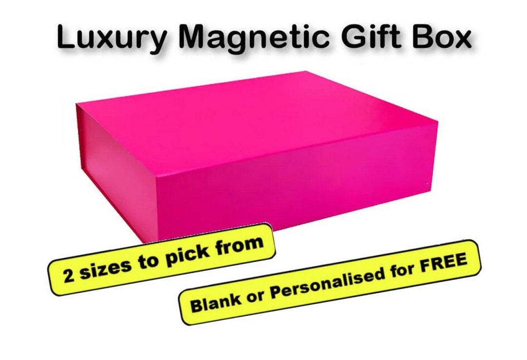Hot Pink Gift Box Pink Gift Box Flat Gift Box Etsy