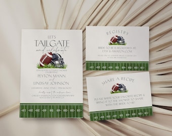 Football Bridal Shower Invitation, Sports Bridal Shower Invite, Tailgate Bridal Shower, Coed Shower Invites, Printed and Shipped, WP3012
