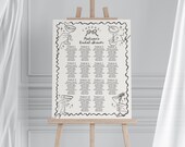 Mid Century Cocktail Seating Chart Poster, Retro Party Seating Sign, Speakeasy Wedding Reception Chart, Printed and Shipped, WP1056