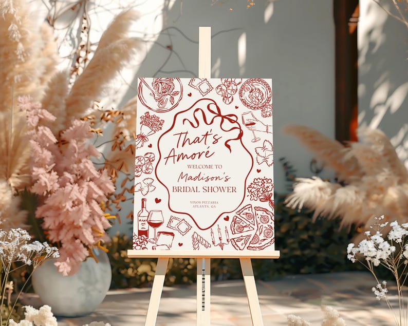 Red Pasta Holy Cannoli Bridal Shower Welcome Sign, Italian Pasta Party ...