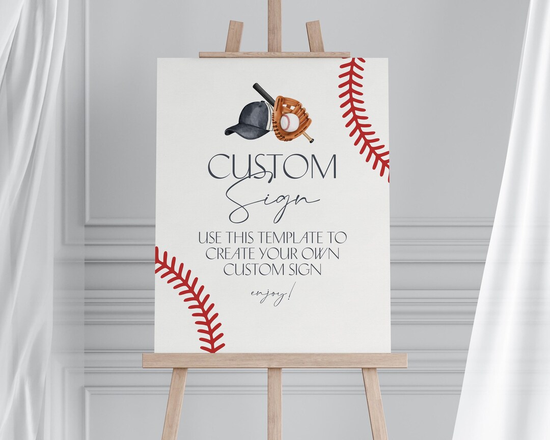 Baseball Custom Sign, Vintage Baseball Party Sign, Little Slugger ...