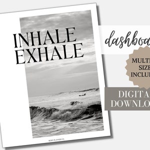 Panel de control del planificador imprimible / "Inhale Exhale" / Digital / Bolsillo, Personal, A6, Media carta, A5, A5 de ancho, Classic Happy Planner