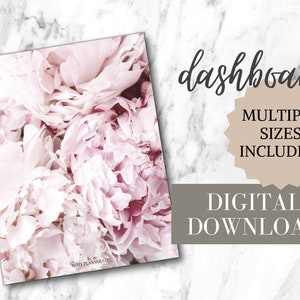 Peonie rosa / Digital Printable Planner Dashboard / Pocket, Personale, A6, Mezza lettera, A5, A5 Wide, Classic Happy Planner